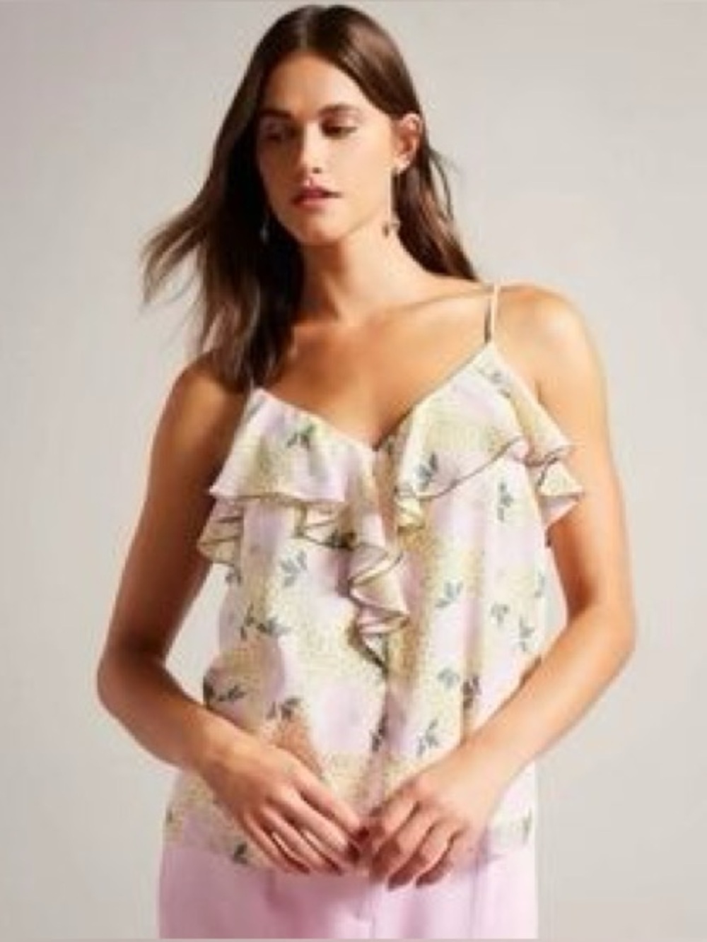 Ted Baker London Light Purple Floral Top - Size 2